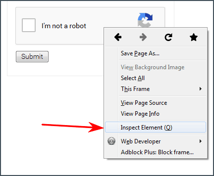Inspect reCAPTCHA V2 widget source code